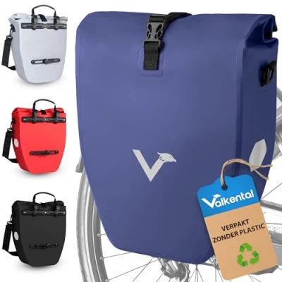 Afbeelding van Valkental ValkBasic 20L Blauw Waterdichte bagagedragertas fietstas voor bagagedrager met reflectoren