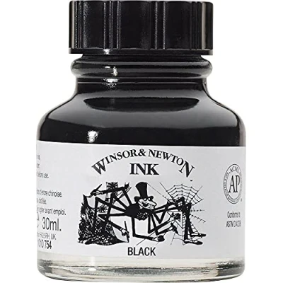 Afbeelding van WINSOR &amp; NEWTON inkt, 30 ml, zwart
