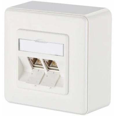 Afbeelding van Metz Connect 1309120002 E Netwerkdoos Opbouw (op muur) CAT 6 2 poorten Zuiver wit