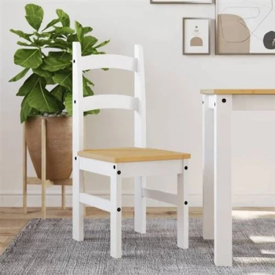 Afbeelding van Eetkamerstoelen 2 st 40x46x99 cm massief grenenhout wit