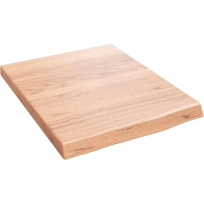 Afbeelding van Wastafelblad 40x50x4 behandeld massief hout lichtbruin