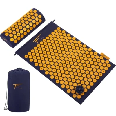Afbeelding van Acupressuurset Acupressuurmat Kussenzak Massagebal Verlicht rugpijn en nekpijn Spierontspanning (blauw oranje)