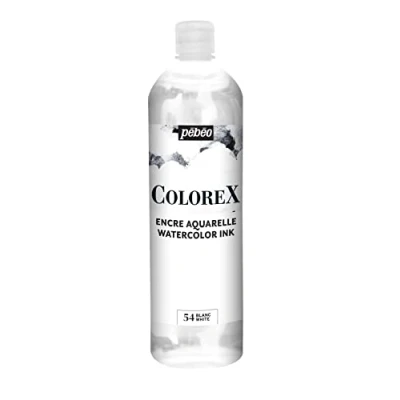 Afbeelding van pébéo Colorex inkt, 250 ml, wit inkt aquarel witte met fluweelzacht effect multitool ml