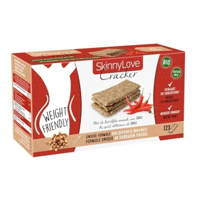 Afbeelding van Skinnylove Bio Boekweit Cracker Chili 72 Crackers Cholesterol verlagend Glutenvrij Afslanken Hongerstillend