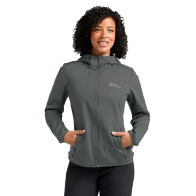 Afbeelding van Jack Wolfskin Windhain Hoody Softshelljas, Dames, Maat: XS, Slate green