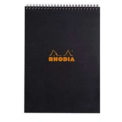 Afbeelding van RHODIA 185009C Notitieblok, spiraalbinding, A4, kleine ruitjes, 80 vellen afneembaar, licht papier, g, omslag van zacht en duurzaam gecoat karton, Classic