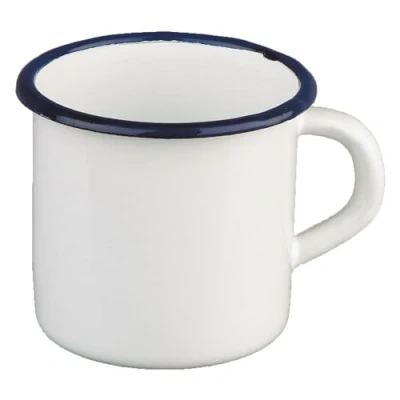 Afbeelding van IBILI 903008 drinkbeker, staal, wit/blauw, 8 cm
