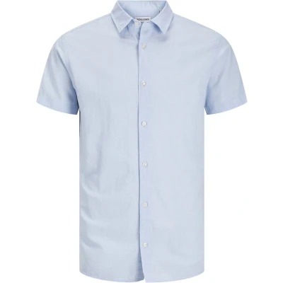 Afbeelding van JACK&amp;JONES JJEBREEZE LINEN BLEND SHIRT SS SN Heren Overhemd Chambray Blue