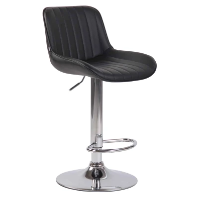 Afbeelding van Barkruk Mandal Kunstleer Chrome frame Zwart