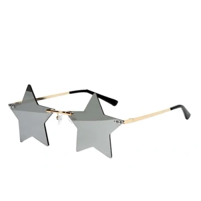 Afbeelding van Wilbers &amp; Hippie Kostuum Bril Festival Rising Star Zwart One Size Carnavalskleding Verkleedkleding