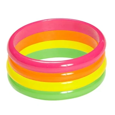 Afbeelding van Widmann 05845 set van 4 neonarmbanden voor jaren 80 themafeest