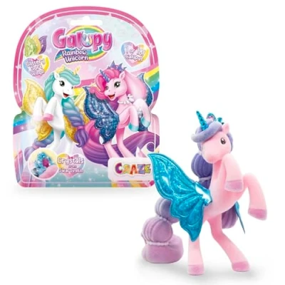 Afbeelding van GALUPY Rainbow Unicorn Eenhoorn speelgoed om te verzamelen, eenhoornfiguren met glinsterende vleugels en Swarovski kristal