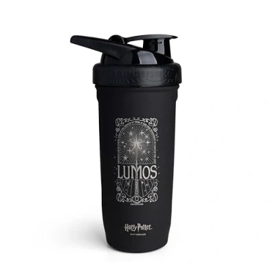 Afbeelding van Smartshake Reforce Harry Potter Lumos stijl roestvrijstalen sportshakerfles, 900 ml, lichte en duurzame sportshakerfles met zacht deksel, lekvrij, BPA vrij