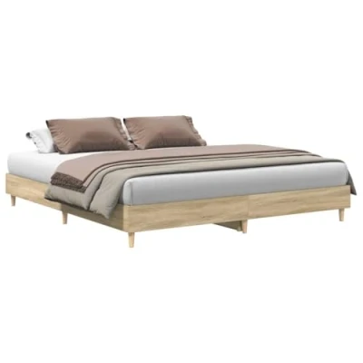 Afbeelding van vidaXL Bedframe zonder matras 200x200cm spaanplaat sonoma eikenkleurig