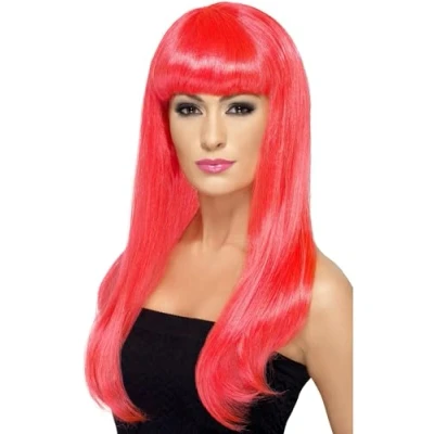 Afbeelding van Smiffys Babelicious Neon Pruik Roze