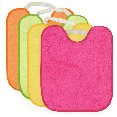 Afbeelding van Ti TIN Set van 4 waterdichte babyslabbetjes met elastische sluiting 90% katoen, 10% polyester vinylvoering slabbetjes voor baby&#039;s vanaf 1 jaar, stuks, Mehr als 12, stuks.
