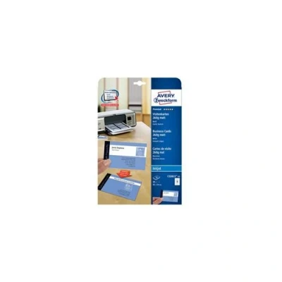 Image de Avery zweckform c32028 25 paquet de feuilles 220 g finition brillante pour cartes visite à bords lisses imprimante je