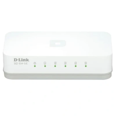Afbeelding van D Link GO SW 5E schakelaar met 5 Ethernet poorten van 10/100 Mbit/s, ideaal voor het delen verbindingen en kleine/thuiskantoor netwerken