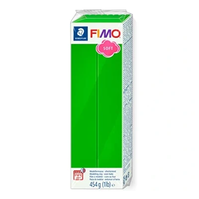 Image de Staedtler FIMO Soft, Pâte à modeler vert tropique durcissant au four, Pour débutants et artistes, Souple facile démouler, Pain de 454 grammes, 8021 53