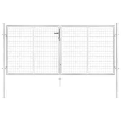 Afbeelding van Poort 306x150 cm gegalvaniseerd staal zilverkleurig