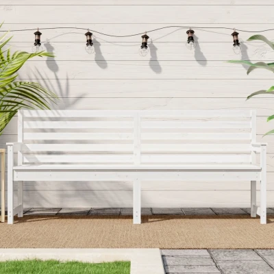 Afbeelding van Tuinbank 203,5x48x91,5 cm massief grenenhout wit