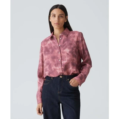 Afbeelding van Opus Langarm Falkina Faded Overhemdblouse, Dames, Maat: 36, Mellow rose
