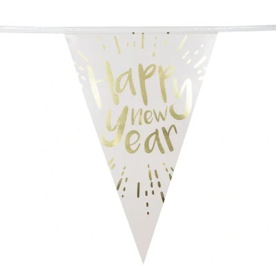 Afbeelding van Slinger vlaggenlijn Happy New Year 4 meter