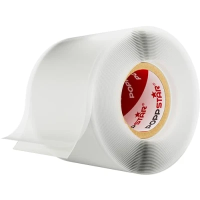 Afbeelding van Poppstar 1 x 3 m zelfdichtende siliconentape, siliconen reparatietape, isolatietape en afdichtingstape (water, lucht), 38 mm breed, transparant