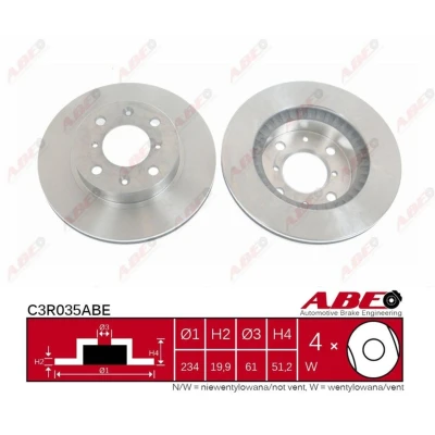 Afbeelding van ABE C3R035ABE Remschijf Vooras 235,5 20 4 61 Geventileerd