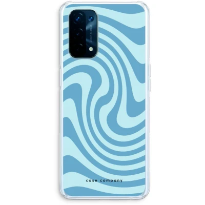 Afbeelding van Case Company® hoesje geschikt voor Oppo A74 5G Swirl Blauw Soft Cover Telefoonhoesje Bescherming aan alle Kanten en Schermrand