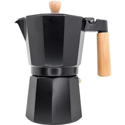 Afbeelding van Italiaanse Koffiepot Vin Bouquet Aluminium 9 Kopjes Zwart