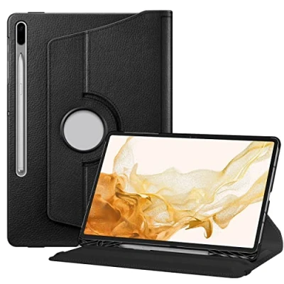 Afbeelding van Fintie Beschermhoes voor Samsung Galaxy Tab S8 Plus 2022 / S7 FE 2021 2020 12,4 inch, 360 graden draaibaar, verstelbaar, met penhouder, automatische slaap /waakfunctie, zwart