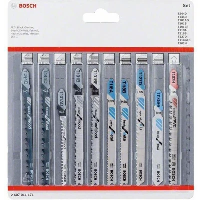 Afbeelding van Bosch Accessories 2607011171 Decoupeerzaagbladenset All in One, 10 delig stuk(s)
