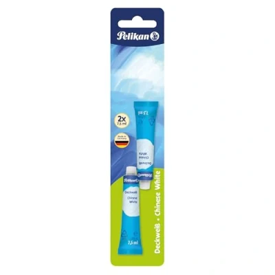 Image de Pelikan 732/3/2/B Peinture blanc de Chine opaque 7.5 ml (pack 2)
