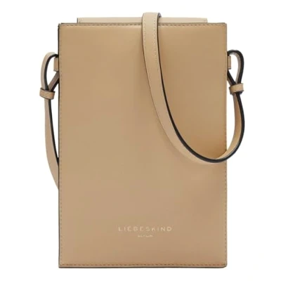 Afbeelding van LIEBESKIND BERLIN Leren Schoudertas mobiele telefoon Hilla Kodiaq Sheep Mobile Pouch Beige Lichtbruin