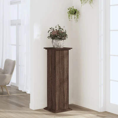 Afbeelding van Plantenstandaard 33x33x100 cm bewerkt hout bruin eikenkleurig