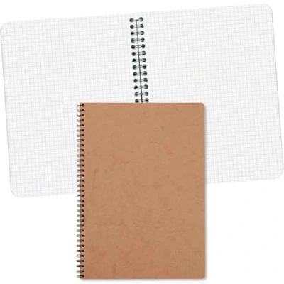 Afbeelding van Clairefontaine 781422C Notitieboek, spiraalbinding, tabak, A4, 21 x 29,7 cm, 100 pagina&#039;s, kleine ruitjes, licht papier, 90 g, glanzend, ledernerf, collectie Age Bag