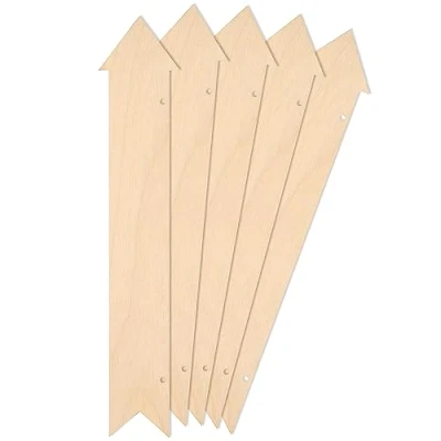 Afbeelding van Creative Deco 5 x Houten Pijl Decoratie 30 4,5 6 cm Perfect voor Verf, en Decoupage