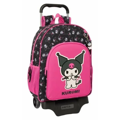 Afbeelding van Schoolrugzak met Wielen Kuromi Zwart Fuchsia 33 x 42 14 cm
