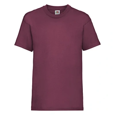 Afbeelding van Fruit Of The Loom Kinder / Kinderen Unisex Valueweight T shirt met korte mouwen (Bordeaux)