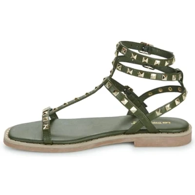 Afbeelding van Les Tropeziennes par M Belarbi Coralie Sandalen, Dames, Maat: 40, Khaki Leer