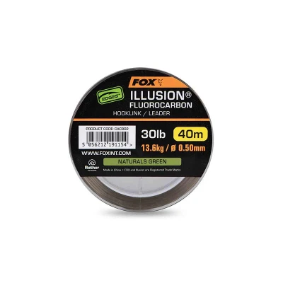 Image de Fox Edges Illusion Fluorocarbon 0.50mm (13.6kg) 40m Naturals Green Matériel bas de ligne carpe