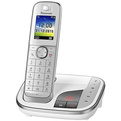Afbeelding van Panasonic KX TGJ320GW familiefelefoon met antwoordapparaat (draadloze telefoon, lage straling, oproepbescherming, DECT basisstation, handsfree) wit