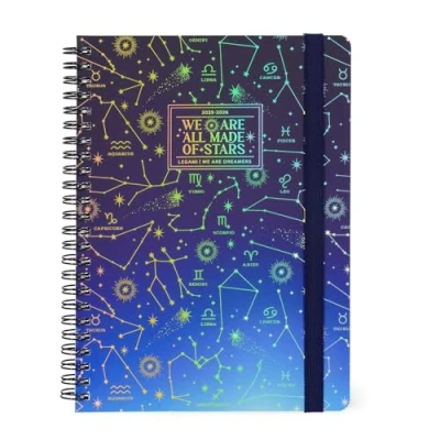 Afbeelding van LEGAMI AGENDA 2025 2026 16mnd WEEK OP 2 BLADZIJDEN A5 VERTICAAL SPIRAAL BINDING STARS