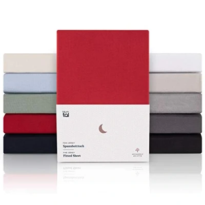 Afbeelding van Blumtal Hoeslaken Premium Jersey 180 x 200 cm tot 40 Matrashoogte Rood 100% Katoen Boxspring