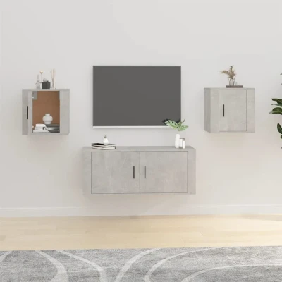 Afbeelding van Tv wandmeubels 2 st 40x34,5x40 cm betongrijs