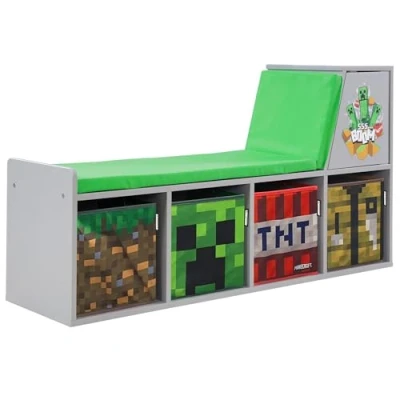 Afbeelding van phoenix group Minecraft Print houten bank, 119 cm