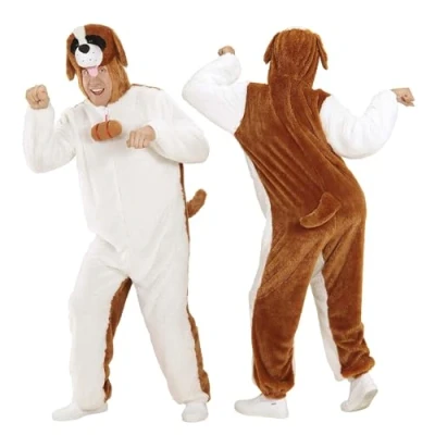 Afbeelding van Widmann Hond &amp; Dalmatier Kostuum Dieren Onesie Pluche St. Bernhard Bruin Medium / Large Carnavalskleding Verkleedkleding