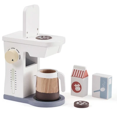 Afbeelding van Kid&#039;s Concept Houten Koffieapparaat 18 Cm 6 delig Wit