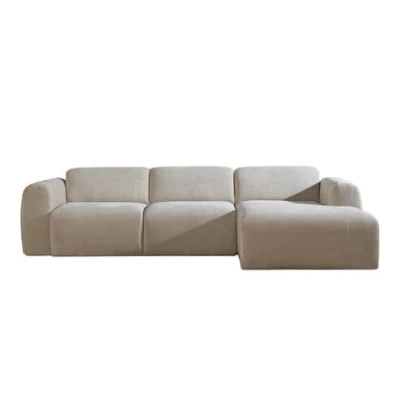 Afbeelding van Bronx71 Hoekbank Maine chenille stof beige rechts